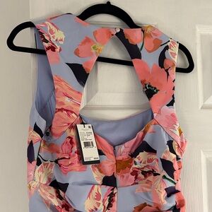 Adrianna Papell Floral Wedding Dress - Pink and Blue